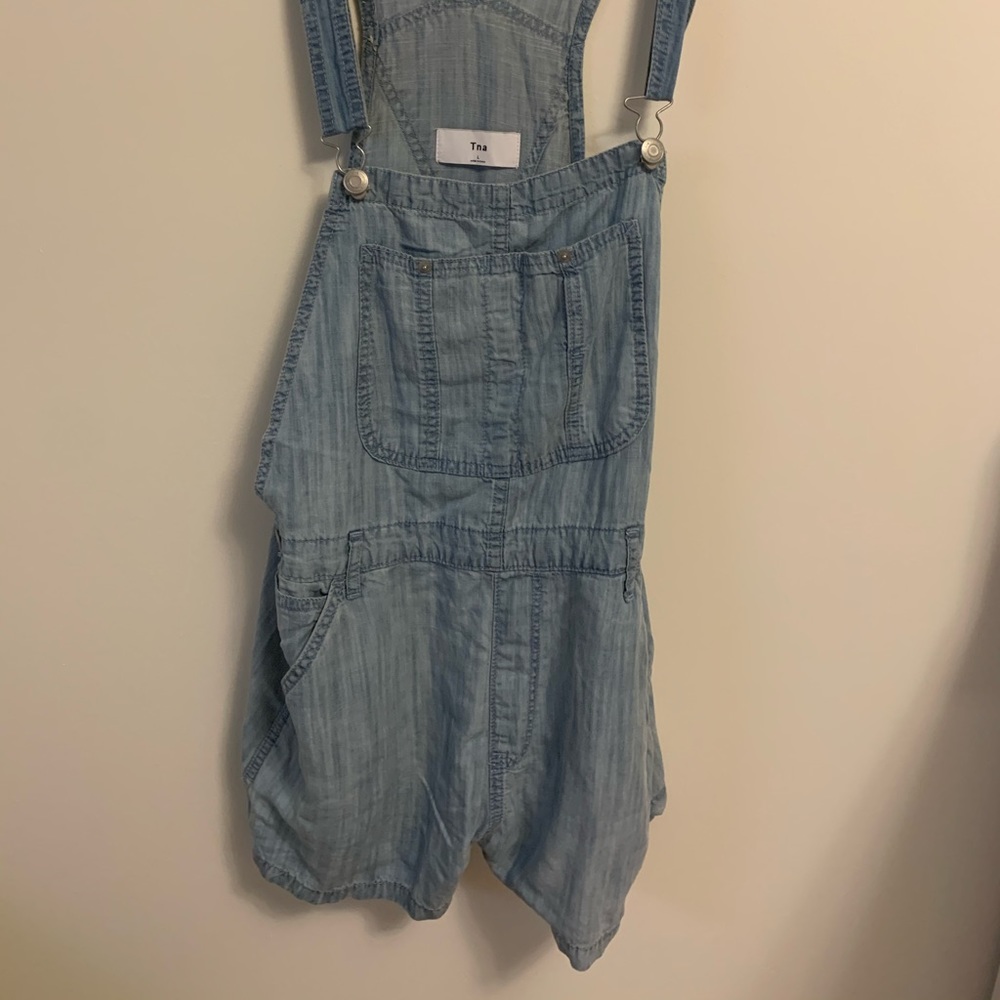 TNA light denim romper